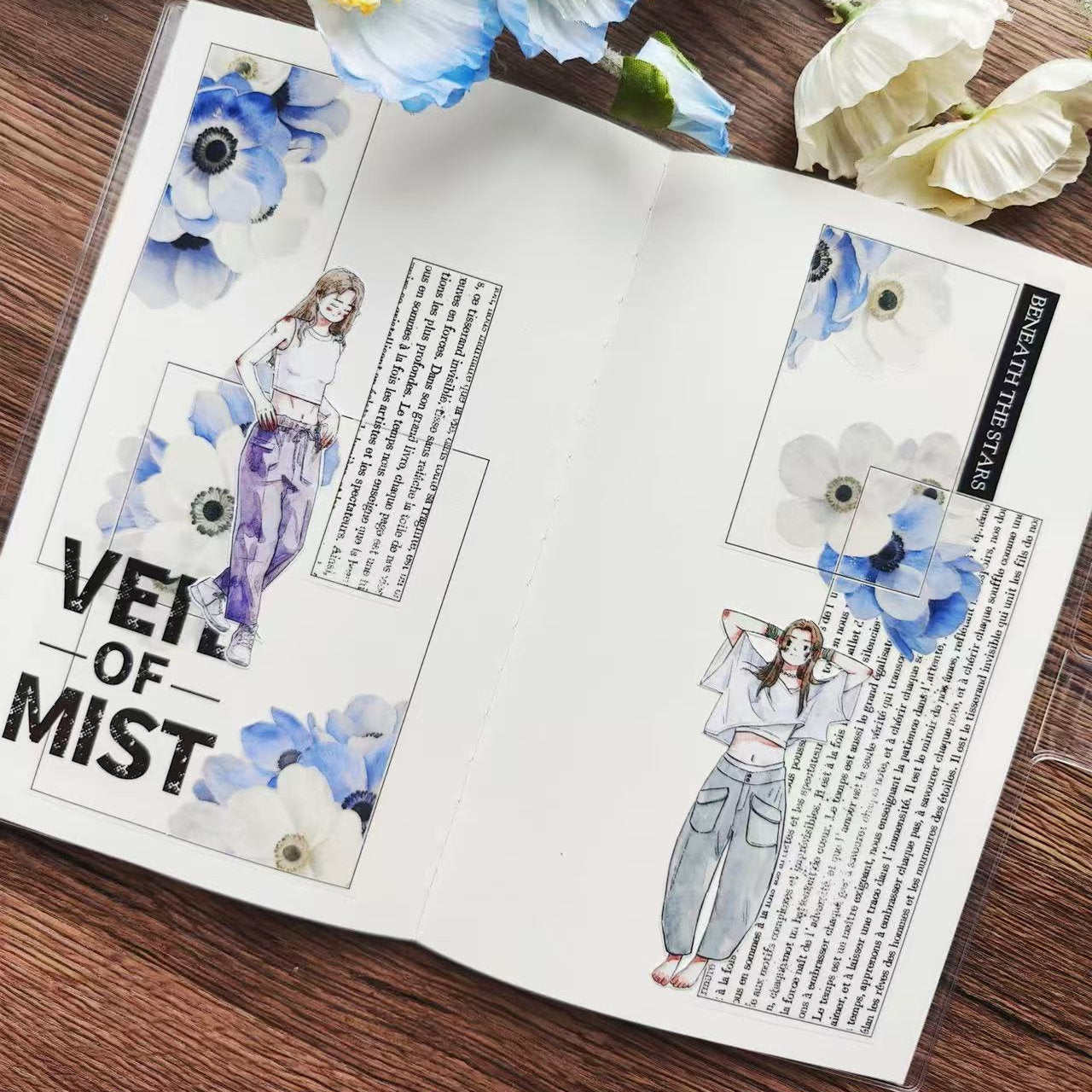 Die-cut Cool Girl Character PET Tape Cool Girl Urban Chic Anime Fashion Washi/PET Deco Tape | Shroomi