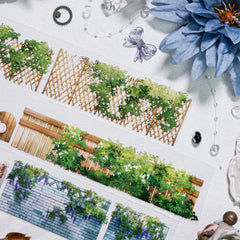 Bamboo Fence Cat House Washi Tape - Cute Cat Decorative Journaling Tape