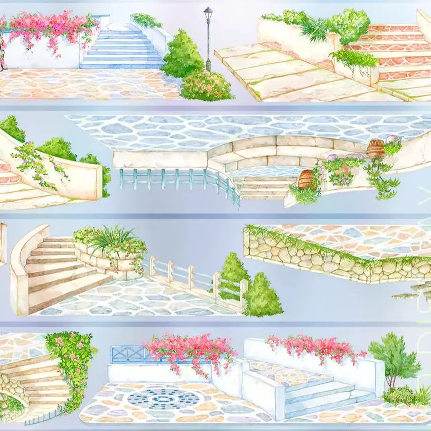 Mediterranean Coast Steps PET Tape JINGWUZHI