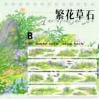 Stunning No.7 Landscaping Tape showcasing snowy mountains, lush meadows, vibrant florals, and serene streams in detailed designs.
