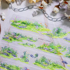 Stunning No.7 Landscaping Tape with scenic designs of snowy mountains, lush meadows, vibrant florals, and serene streams.