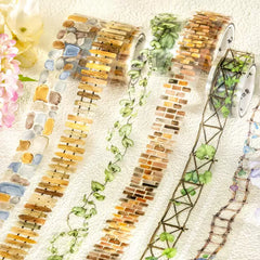 Garden Path Fence Washi Tape - Artistic Vine Ladder Scene | PET Journal Decoration Roll