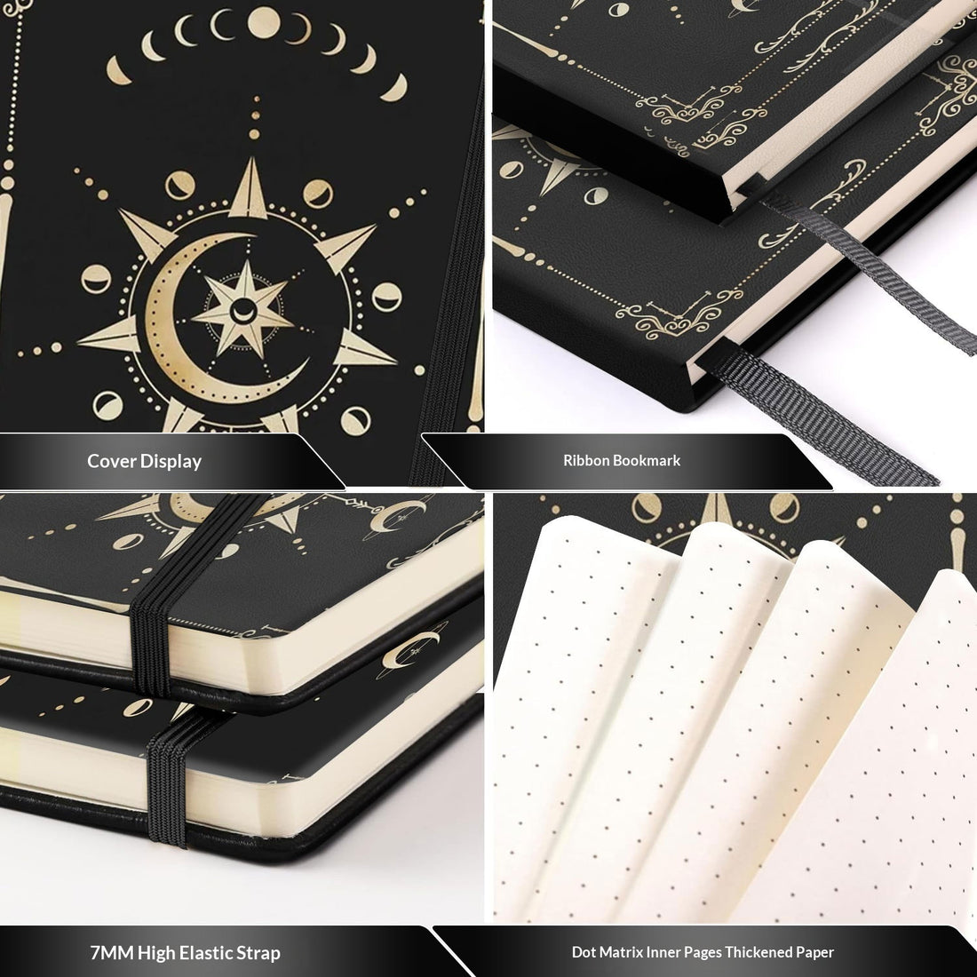 Notizbuch A5 „Himmlischer Mond & Sterne“