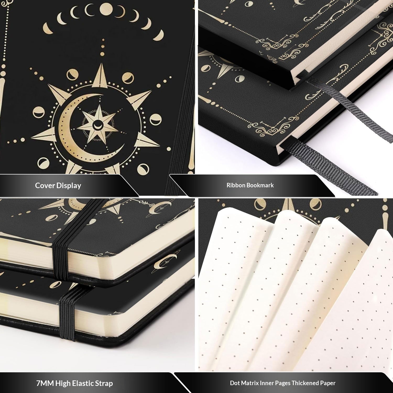 Celestial Moon & Stars A5 Journal Notebook