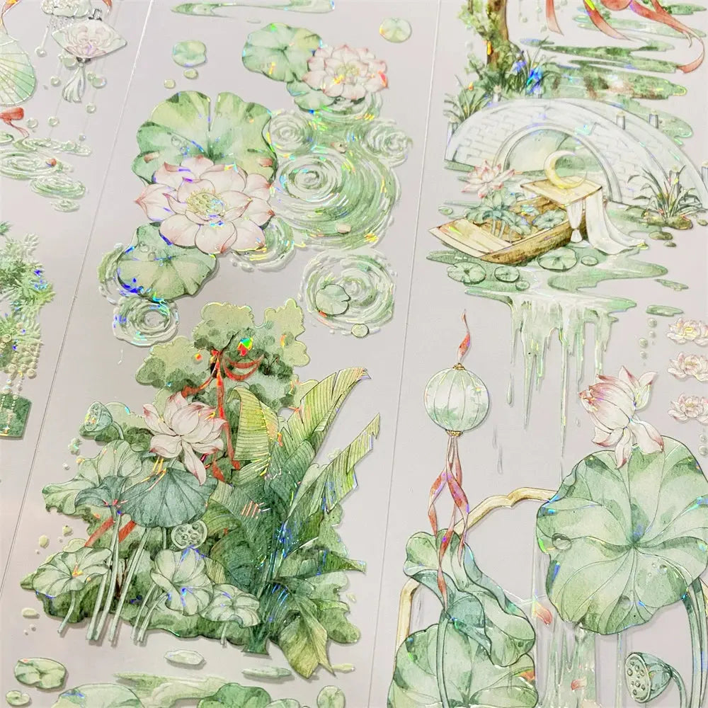 Lotus Serenity PET Tape Lotus Serenity PET Tape | Chinese Water Garden Scenery Sticker