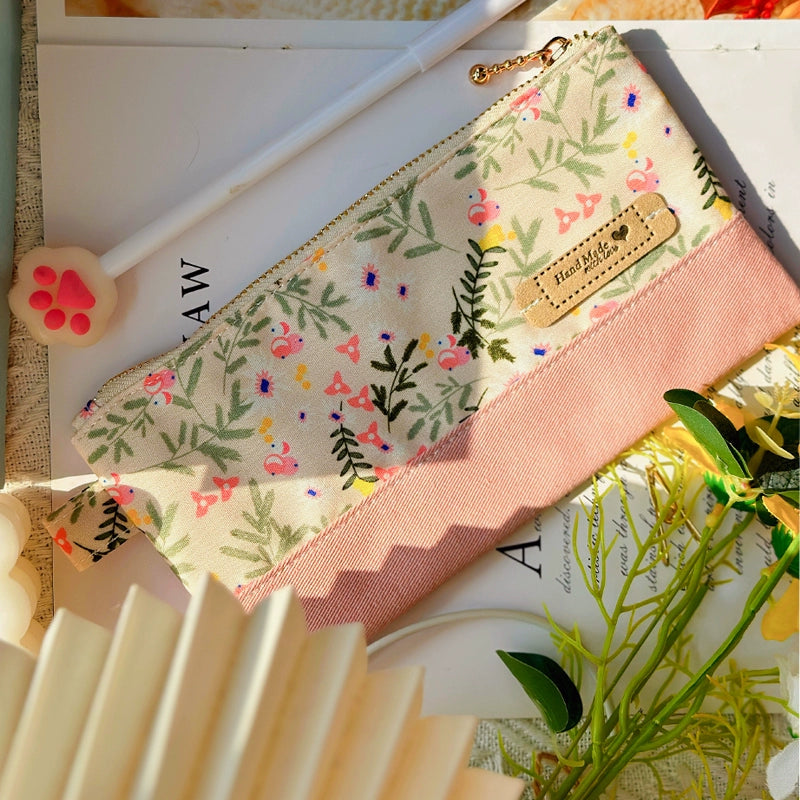 Handmade Medium Pouch – Large Capacity Journaling & Stationery Bag Handmade Medium Pouch – Large Capacity Journaling Bag | Cotton Stationery Case