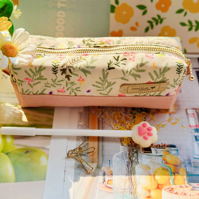 Pencil Pouch – Cotton Canvas Stationery Bag Handmade Pencil Pouch – Large Capacity Journaling Pen Case | Cotton Canvas Stationery Bag