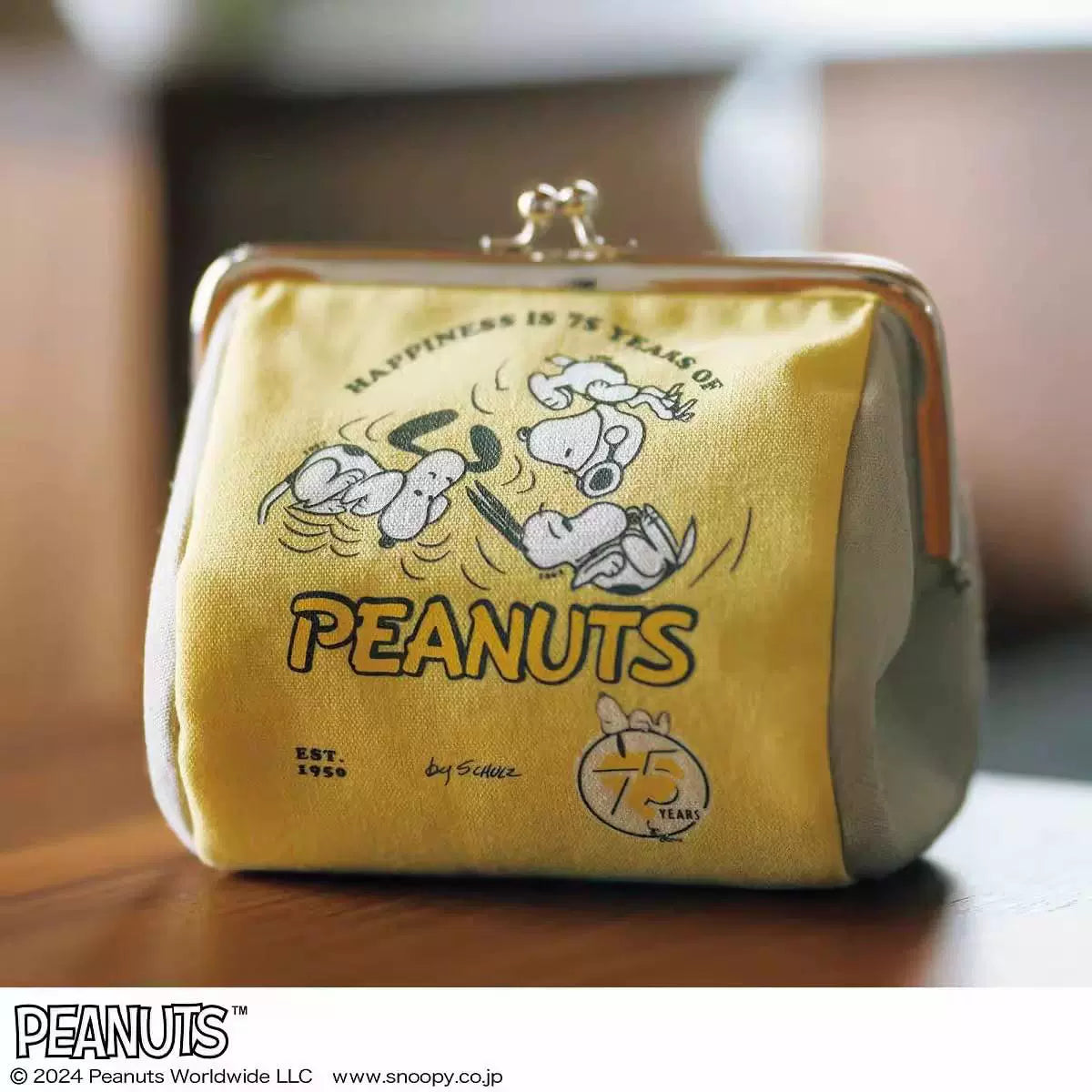 PEANUTS Snoopy Canvas Clip Pouch – 75th Anniversary Journaling Storage Bag Snoopy Canvas Clip Pouch – PEANUTS 75th Anniversary Journaling Bag | Stationery Organizer