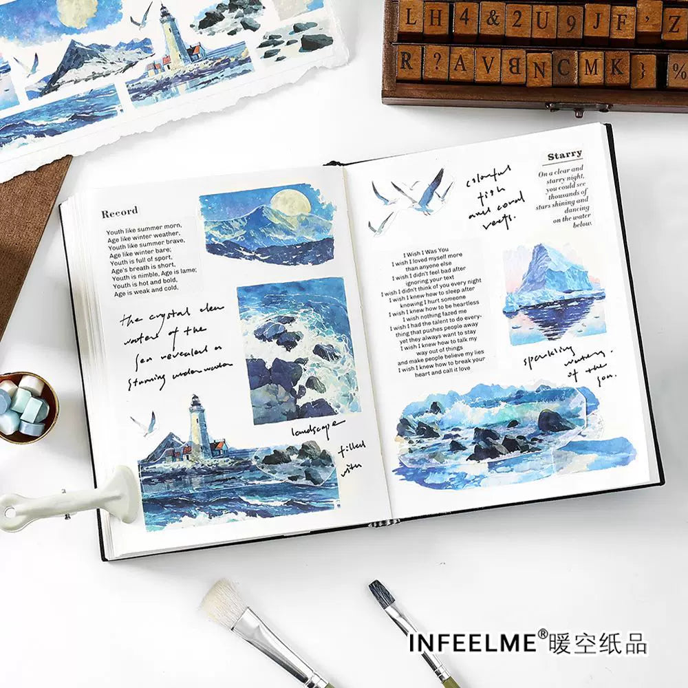 Winterliche Schneelandschaft Washi Tape - Naturlandschaft | PET-Szenenbau Journal Dekoration Rolle