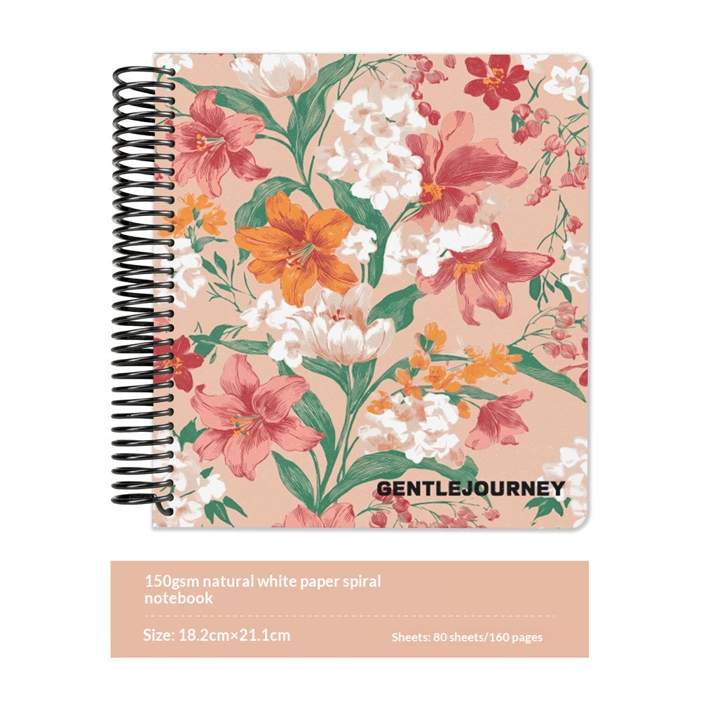 Colorful Botanical Spiral Journal Book — 7.2 × 8.3"