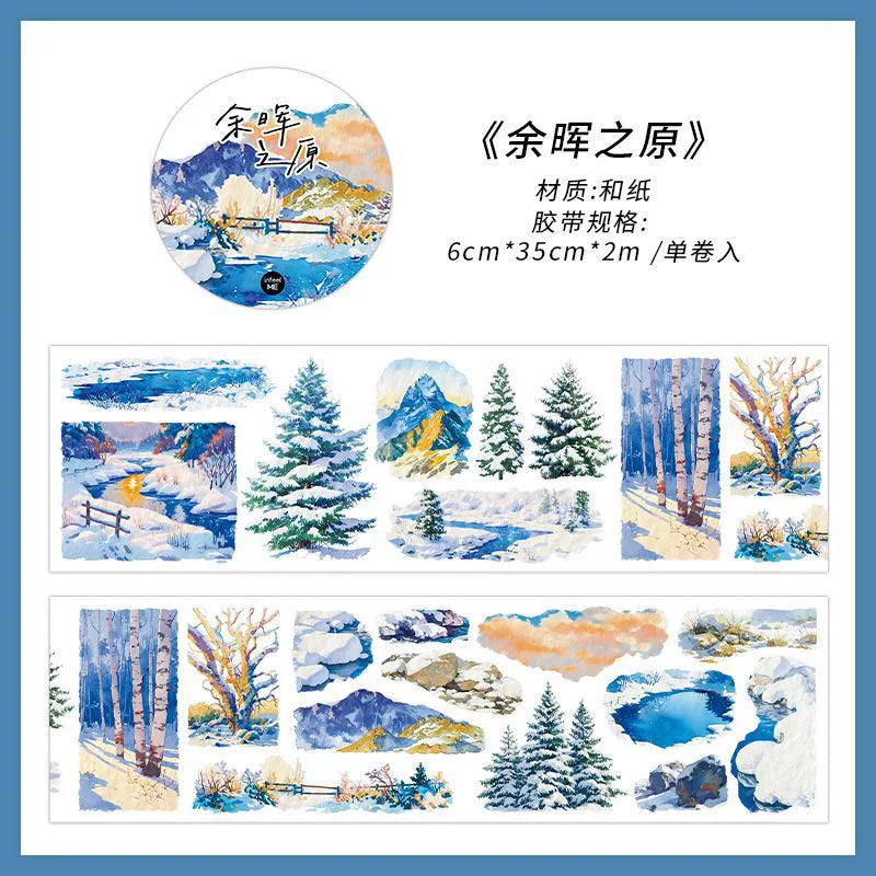Winterliche Schneelandschaft Washi Tape - Naturlandschaft | PET-Szenenbau Journal Dekoration Rolle