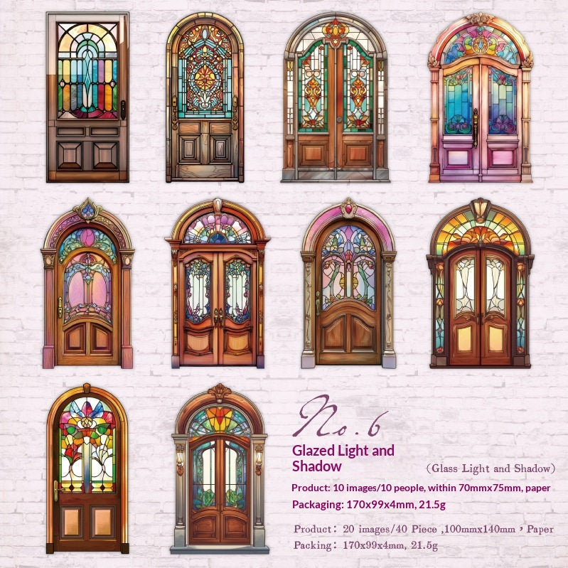 Vintage Doorway die-cut sticker pack