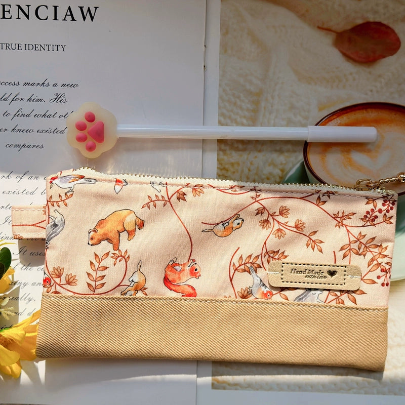 Handmade Medium Pouch – Large Capacity Journaling & Stationery Bag Handmade Medium Pouch – Large Capacity Journaling Bag | Cotton Stationery Case