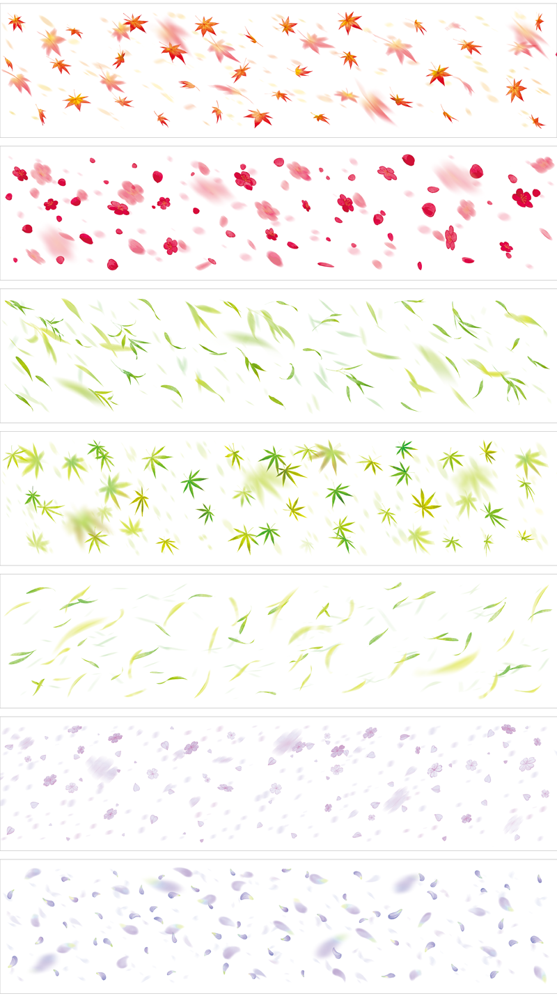 Green and yellow leaf PET tape pattern
