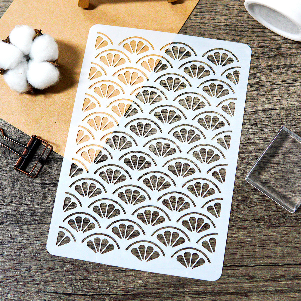 Monstera PET stencil template with leaf cutout pattern