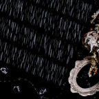 Rain streak patterns on black PET tape roll for scrapbooking