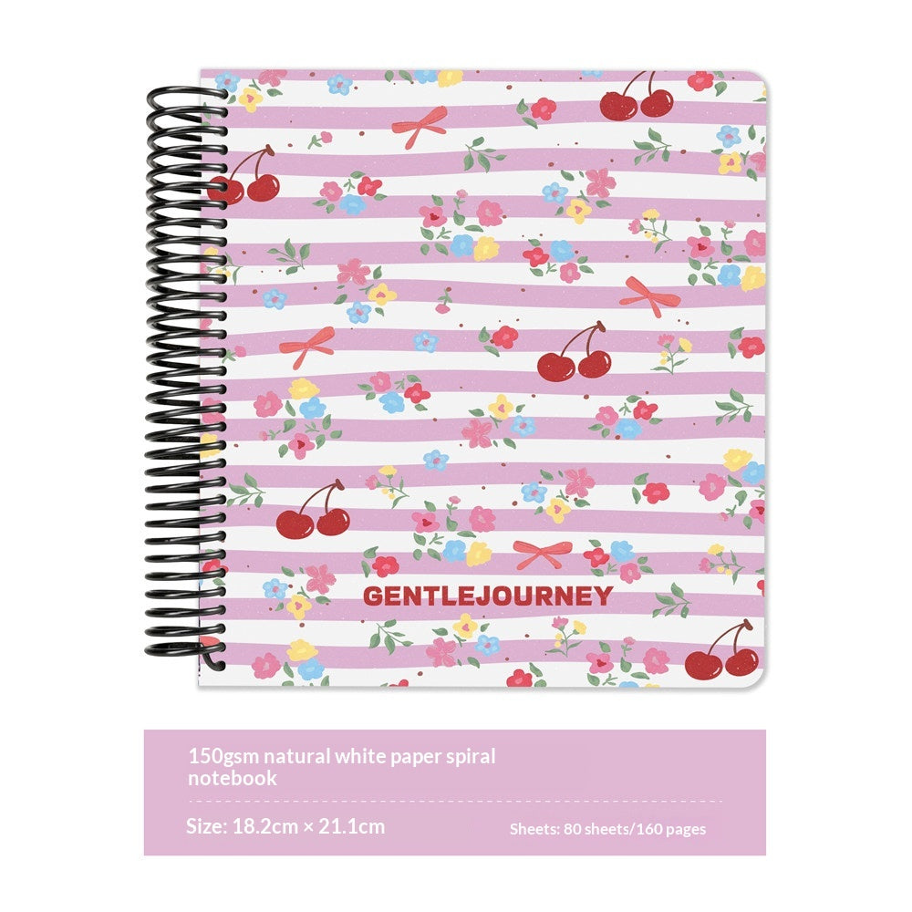 Colorful Botanical Spiral Journal Book — 7.2 × 8.3"