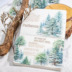 Winter Snow Tree Silhouette Stickers - Snowy Forest Scene | Waterproof PET Journal Decoration Pack