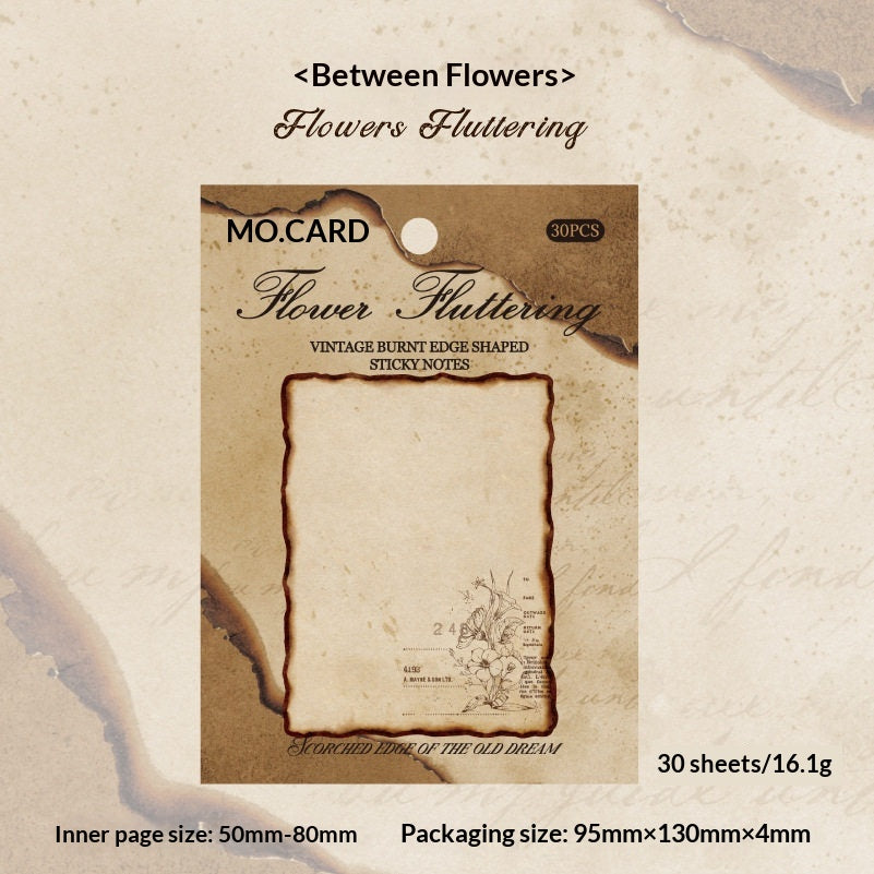 Burnt-Edge Vintage Sticky Notes