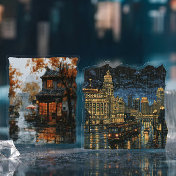 Misty Rain cityscape sticker pack with rainy streets, buildings, windows, and wet-weather scenes - image 1