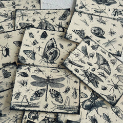 Vintage Butterfly Insect Forest Junk Journal Paper - 16 Sheets Black & White Background Paper for Scrapbooking