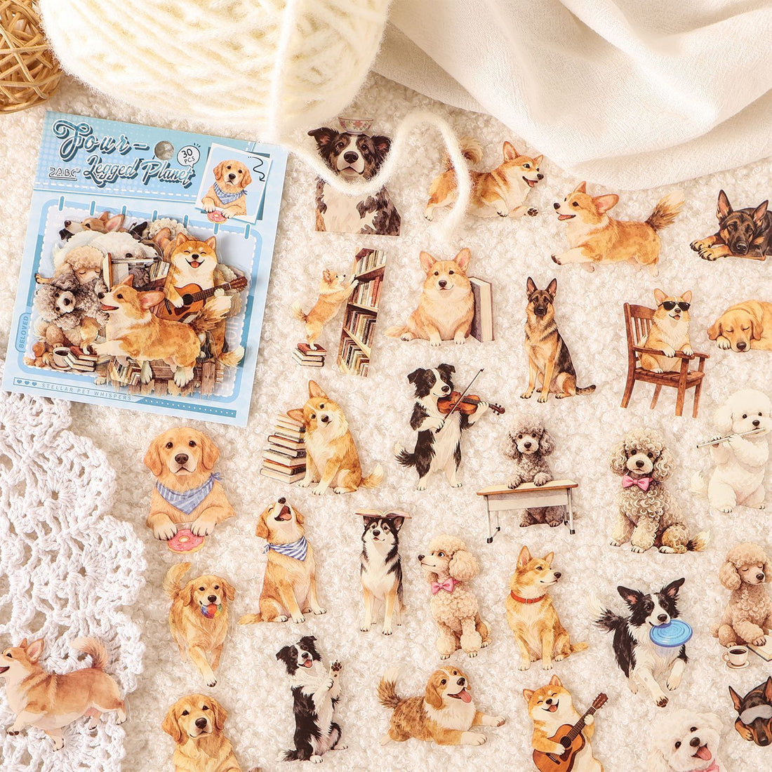 Cute animal sticker pack – kawaii illustrations of ragdoll cat, panda, penguin, bunny and bear