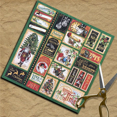 Vintage Christmas Santa Claus Junk Journal Paper - 12 Pieces Holiday Time Background Paper for Scrapbooking