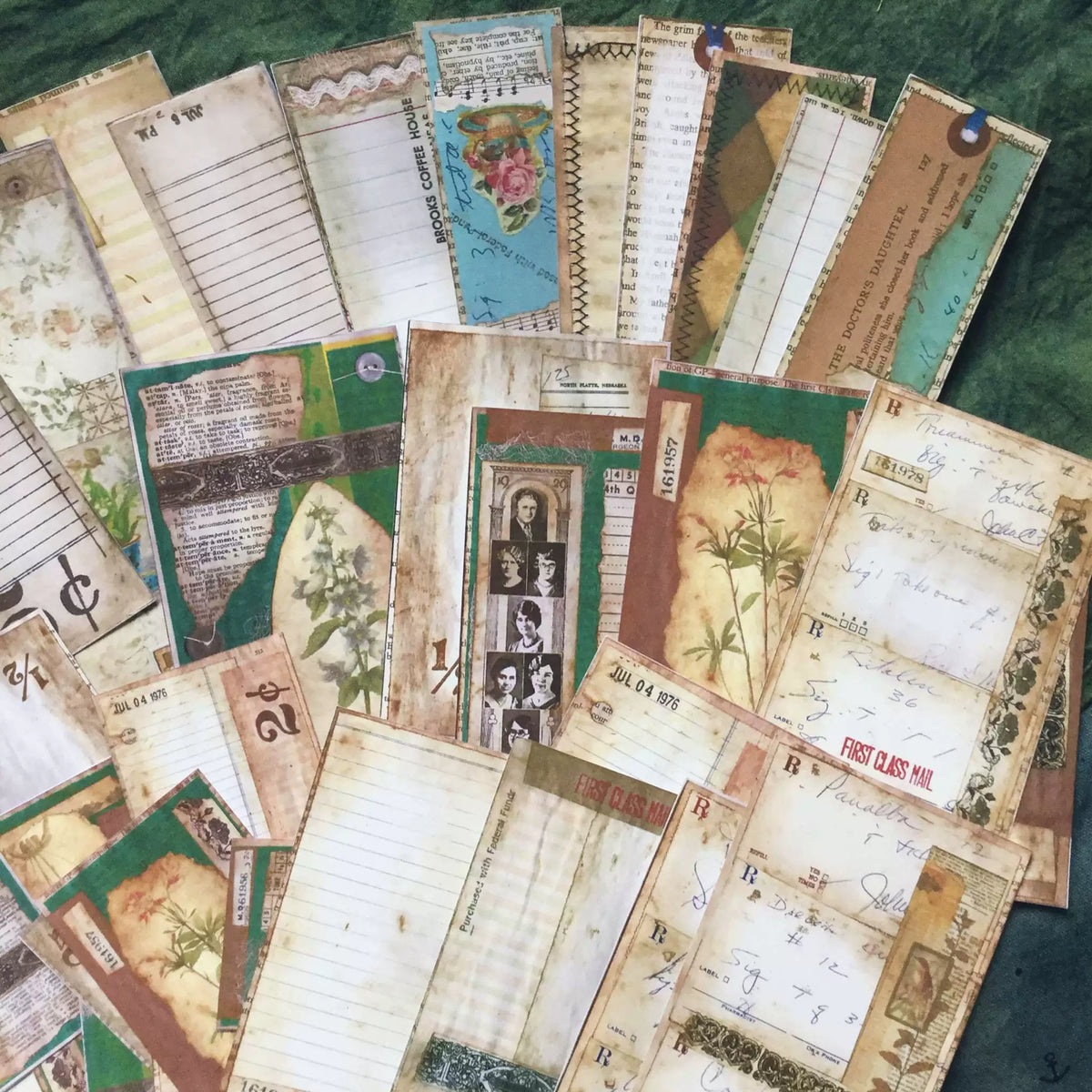 Vintage Botanical Floral Junk Journal Paper - 38 Pieces Background Paper for Scrapbooking & Art Journaling