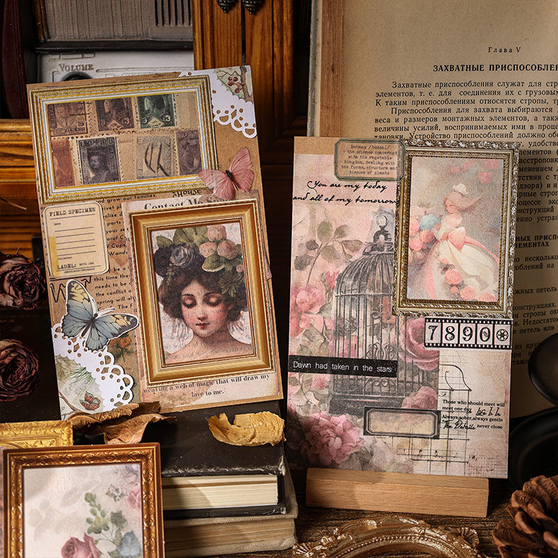 Vintage gold picture frame sticker pack – ornate antique gold frames for memory keeping and journaling