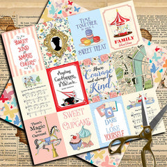 Vintage Garden Scrapbook Sticker Paper - 20 Sheets 20x20cm Foldable Decorative Stickers