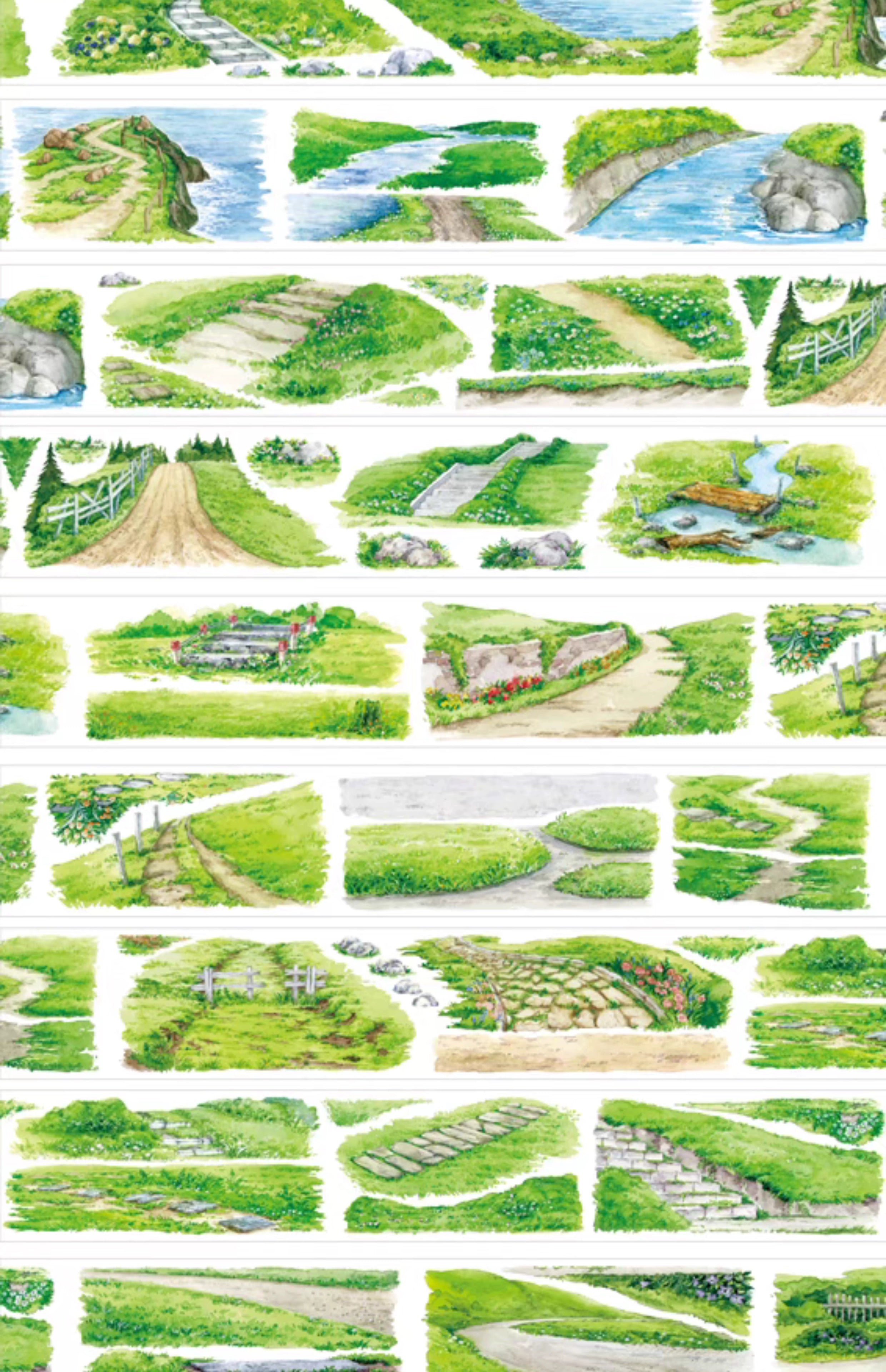 Pathway Rest Scenic PET Tape Pathway Rest PET Scenic Tape – Midground Road Loop Tape for Journaling, Scrapbooking & DIY Landscape Crafts