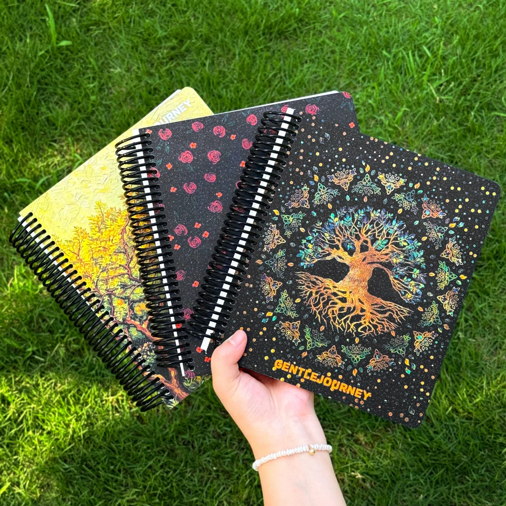 Colorful Botanical Spiral Journal Book — 7.2 × 8.3"