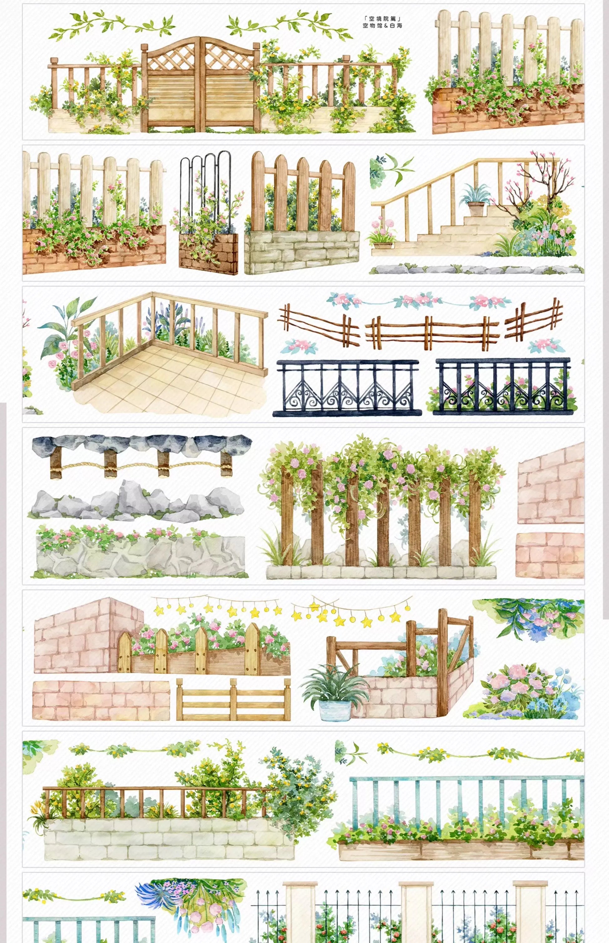 Walls & Fences PET Tape Walls & Fences PET Tape | Rustic Scenery & Collage Elements