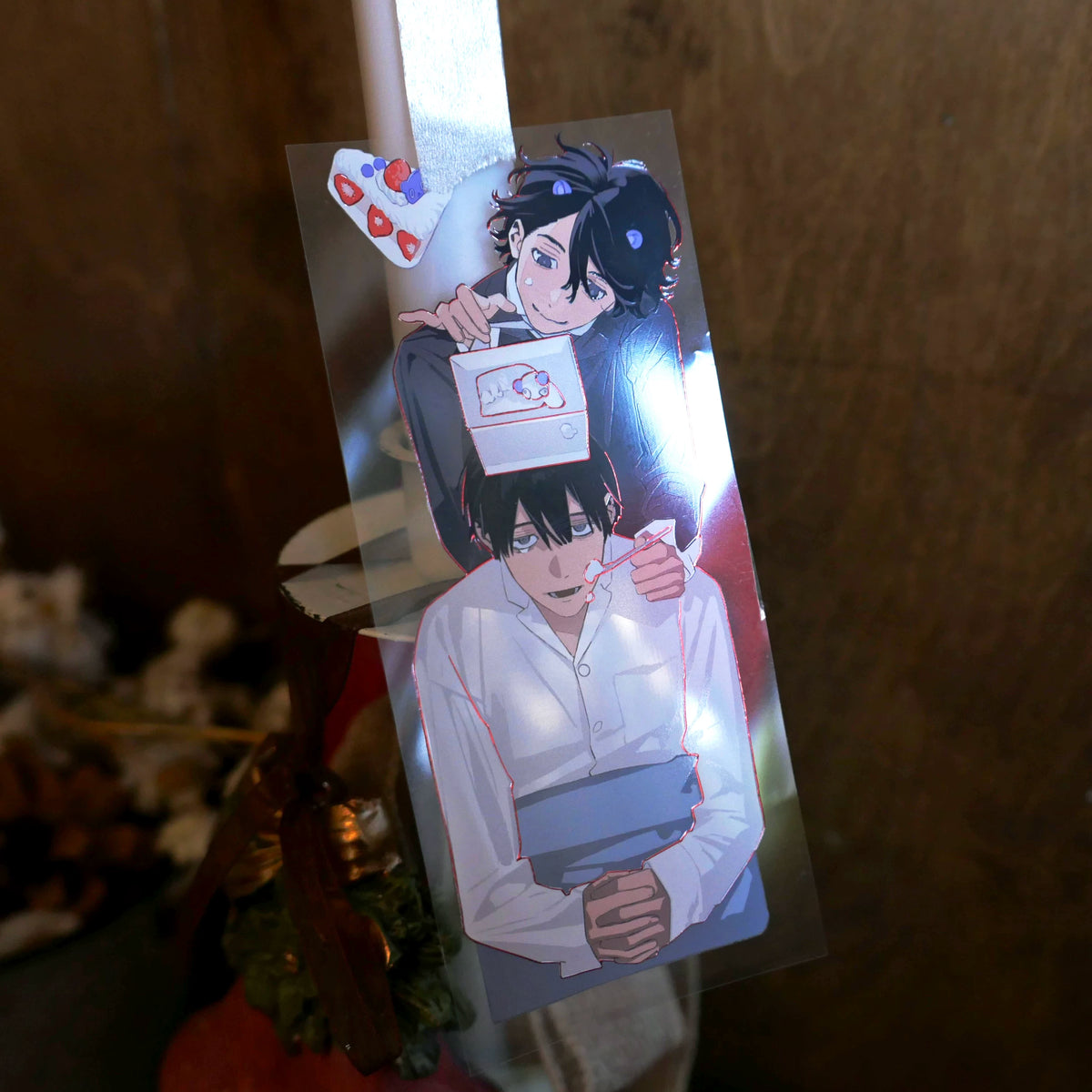 Washi tape cut-out of two anime boys