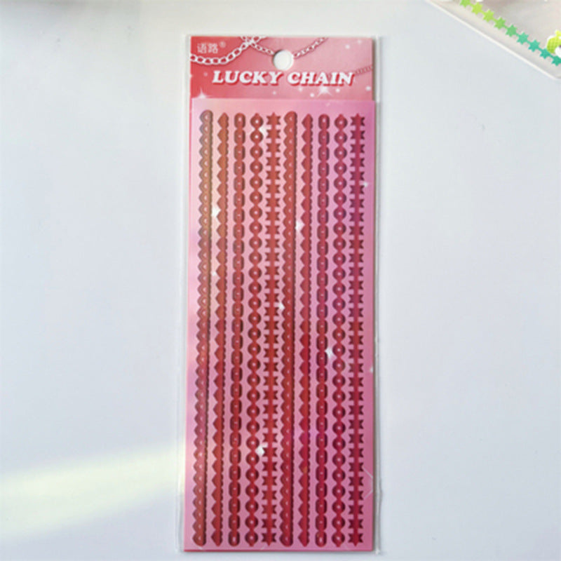 Holographic Lucky Chain Border Sticker Pack