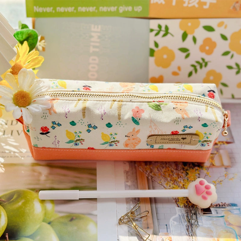 Pencil Pouch – Cotton Canvas Stationery Bag Handmade Pencil Pouch – Large Capacity Journaling Pen Case | Cotton Canvas Stationery Bag