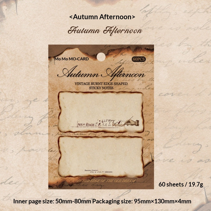 Burnt-Edge Vintage Sticky Notes