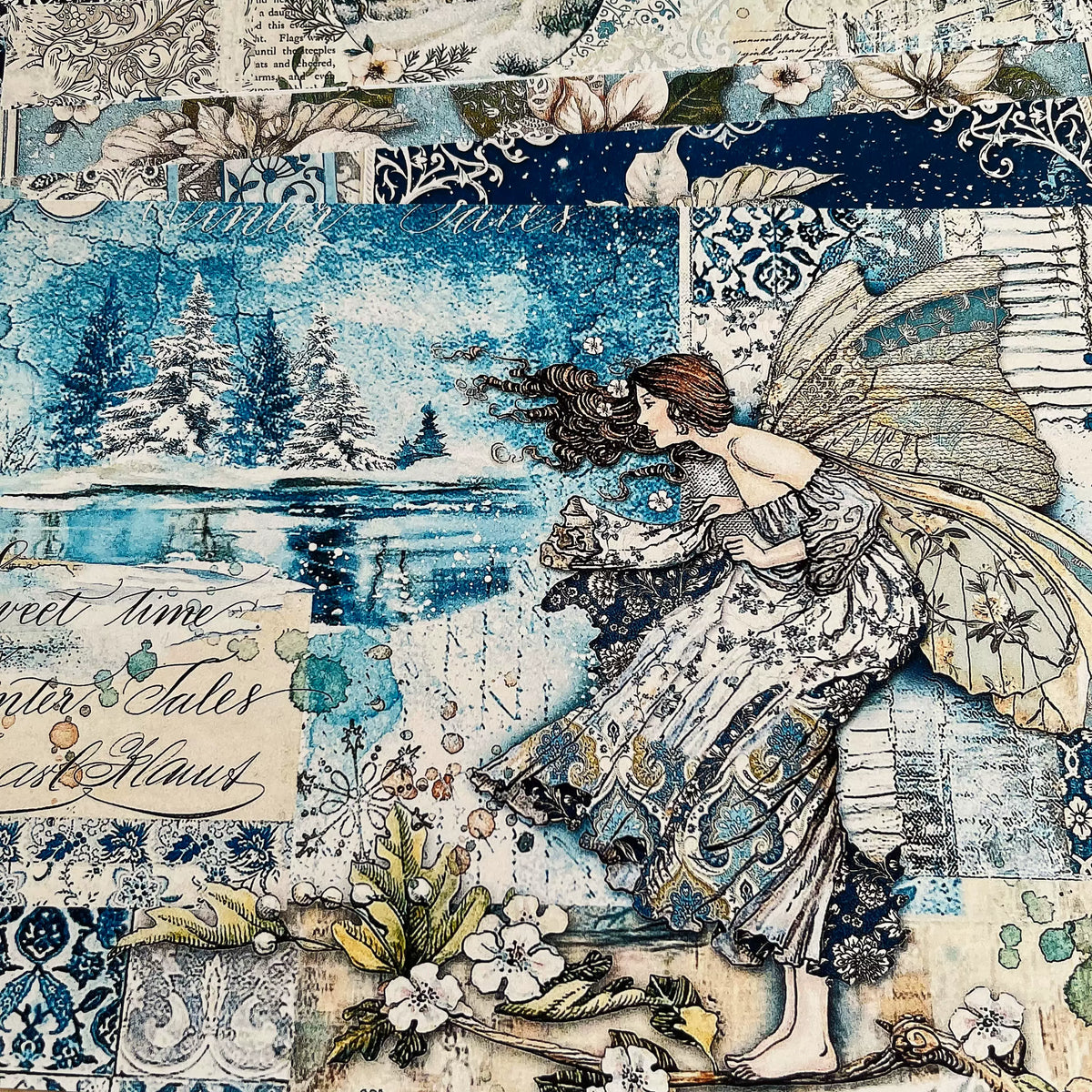Winter Fairy Tale Background Paper - 10 Sheets Vintage Junk Journal Paper for Scrapbooking & Art Journaling
