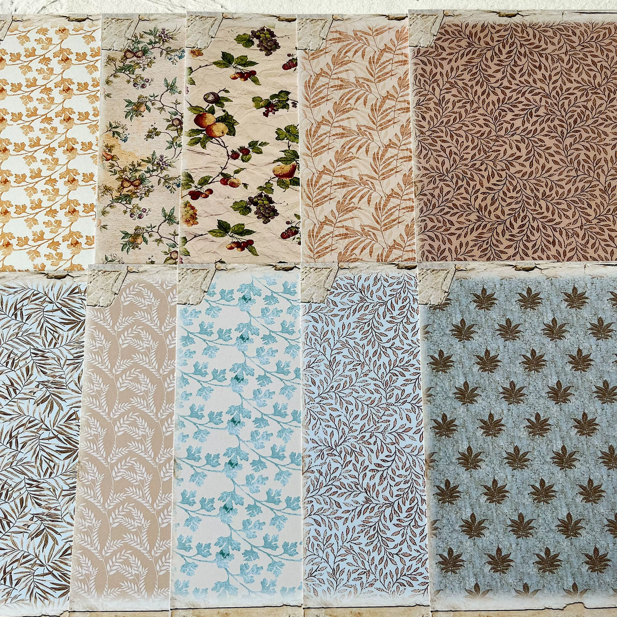 Vintage American Country Floral Junk Journal Paper - Autumn Background Paper for Scrapbooking & Photography