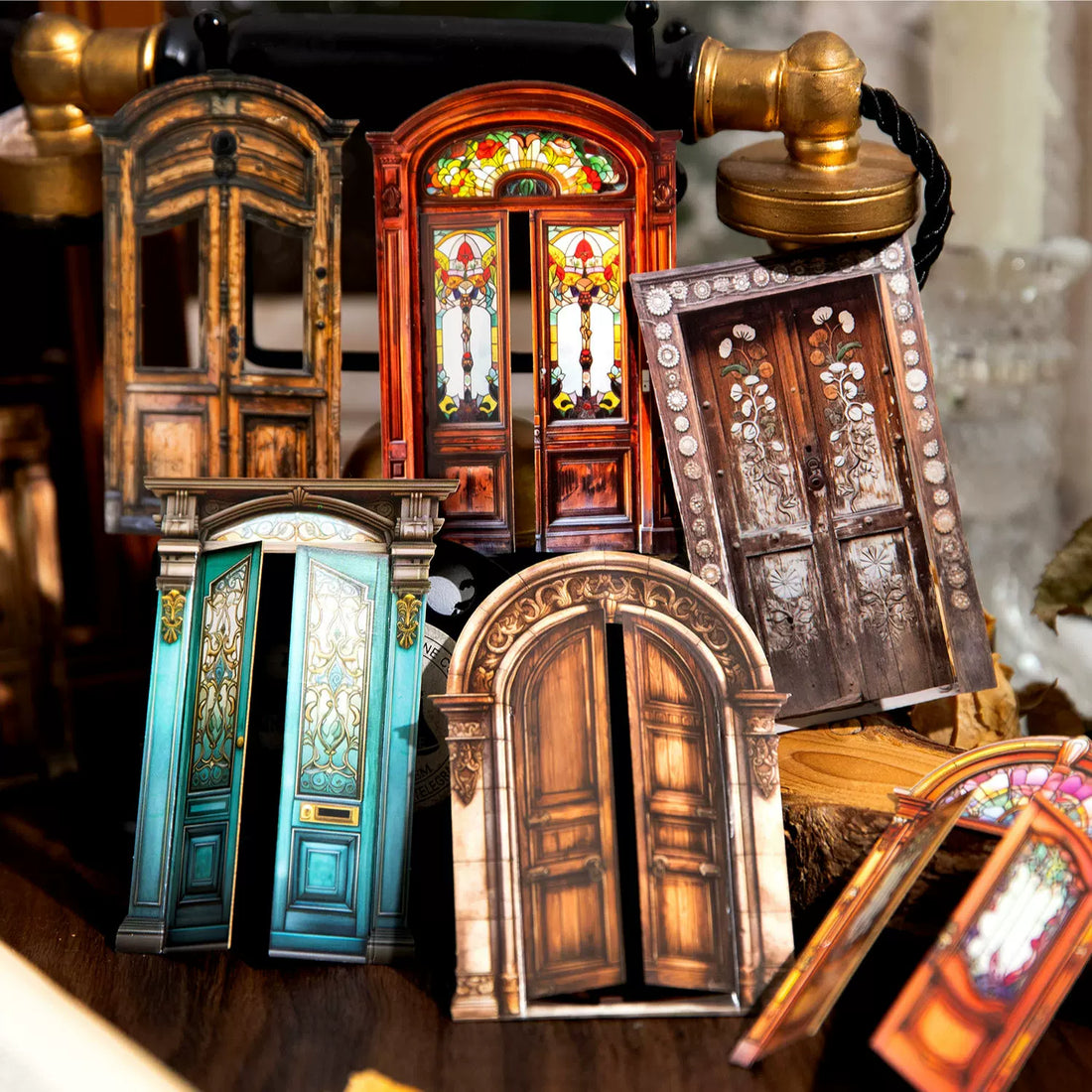 Vintage Doorway die-cut sticker pack