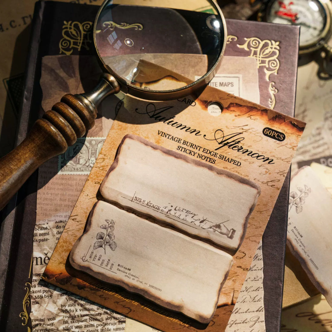 Burnt-Edge Vintage Sticky Notes