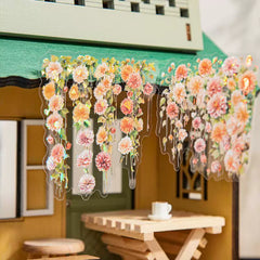 Romantic Floral Vine Botanical Stickers - 10pcs Waterproof Decorative Journaling Stickers