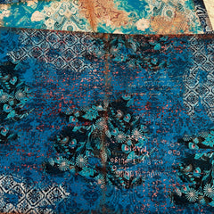 Vintage Baroque Navy Blue Floral Junk Journal Paper - 6 Pieces Background Paper for Scrapbooking & Art Journaling