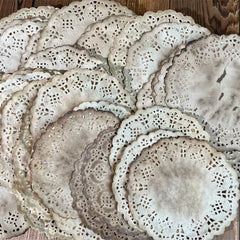 Handmade Coffee Dyed Lace Doily Paper - Vintage Junk Journal Background Paper for Scrapbooking & Art Journaling