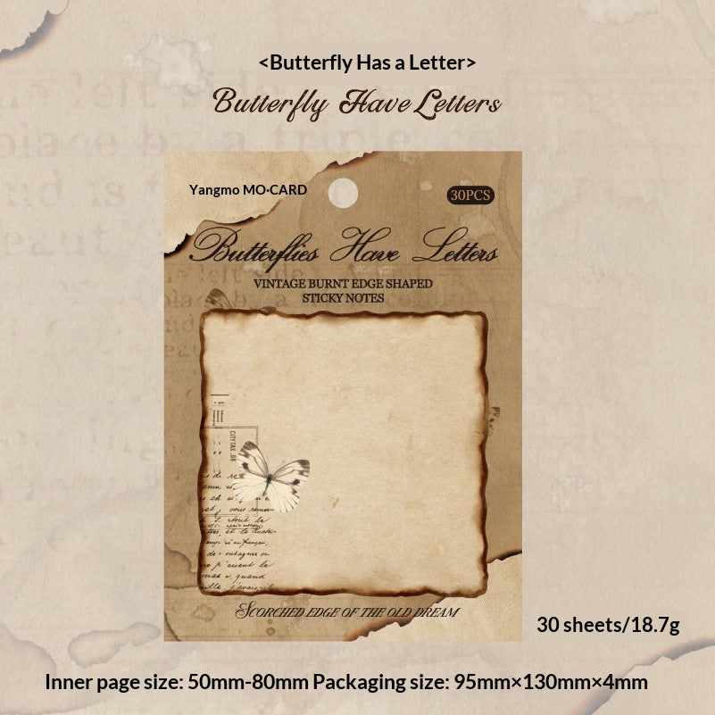 Burnt-Edge Vintage Sticky Notes