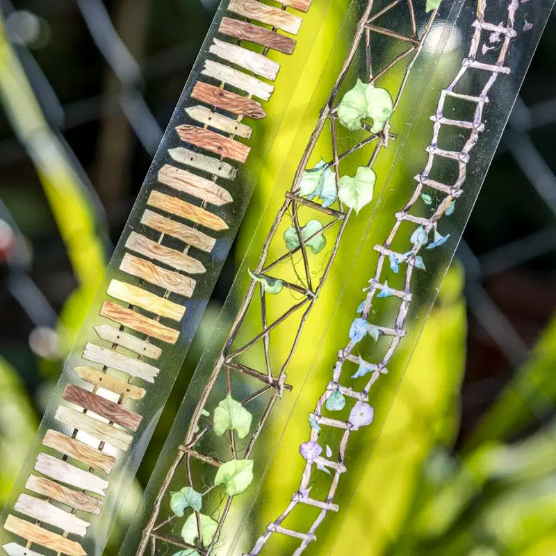 Gartenweg-Zaun Washi Tape - Künstlerische Rankenleiter-Szene | PET Journal Dekorationsrolle