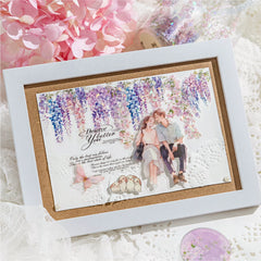 Die-Cut Vintage Floral Branch PET Tape - Retro Botanical Vine | PET Scene Building Roll Sticker