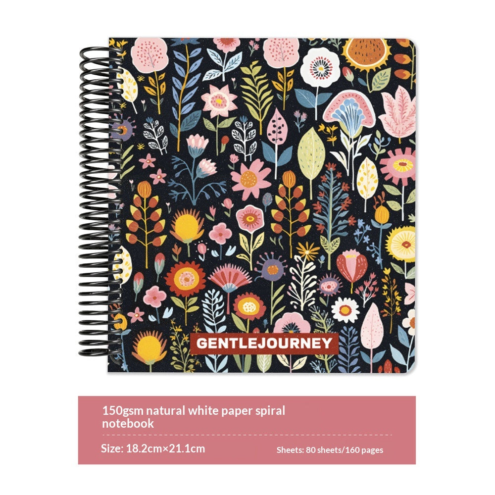 Colorful Botanical Spiral Journal Book — 7.2 × 8.3"