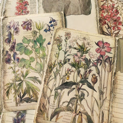 Vintage Floral Botanical Junk Journal Paper - 10 Pieces Art Background Paper for Scrapbooking & Decoration