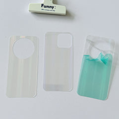 [iPhone] Aurora Transparent Phone Card Holder - DIY Decorative Back Card for iPhone